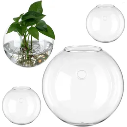 Vases 4pcs Wall Hanging Planters Round Glass Flower Holders For Hydroponics Plants