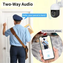 5MP Tuya Smart PTZ IP Camera Outdoor 4X Digital Zoom AI Human Detect WiFi Surveillance Cameras