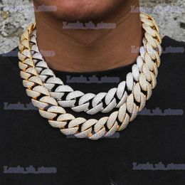 Pendant Necklaces 22mm Big Heavy Hip Hop 5A+ CZ Stone Paved Bling Iced Out Solid Round Cuban Miami Link Chain Necklaces for Men Rapper Jewelry T240330