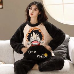 Winter Pajamas For Women Couple Matching Pyjama Sets For Mens Anime Pijama With Pocket Sleepwear Home Clothes 1 Set Dropshipping