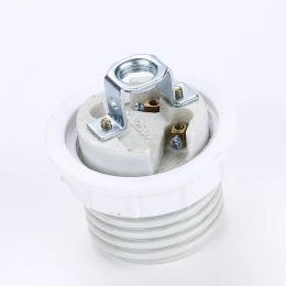 High Temperature Self-Locking E14 E27 LED Screw Ceramic Lamp Holder External Tooth Light Head Convert Socket Wiring Ceiling Base