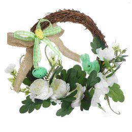 Decorative Flowers Easter Ornaments Home Decoration Scene Hanging Artificial Flower Wreath Garland Rattan Party Supplies Front Door