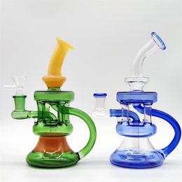 2024 Multi Colour Multi Tubes Wig Wag Glass 8 Inch Glass Bongs Water Pipe Bong Tobacco Smoking Tube 14MM Bowl Dab Rig Recycler Bubbler Pipes