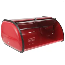 Plates Bread Storage Box Metal Containers Desktop Bin Holder Kitchen Counter Shop Organiser Countertop