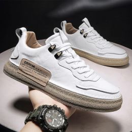2022 New Pu Water Proof Sneakers Vintage Casual Korean Lace Up Flat Sport Shoes Outdoor Walking Flats Footwear Zapatillas Hombre