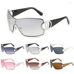 Sunglasses Trending Gradient Lens Sun Glasses Men's Shades Women's Wrap Around Y2K Futuristic