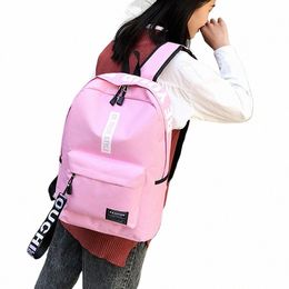 nyl Large Capacity Backpack Teenage Girls Pure Colour Schoolbag Women Men Waterproof Travel Rucksack Bags Student 34HZ#