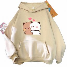 carto Panda Bubu And Dudu Women Plus Size Hoodie Sweatshirt Kawaii Harajuku Round Neck Harajuku Unisex Printed Clothes Tops 24WV#