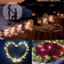 20/10pcs 3 Mode Copper Wire LED String Fairy Lights Garland Christmas Tree Decor Navidad Wedding Party Gifts DIY with Battery