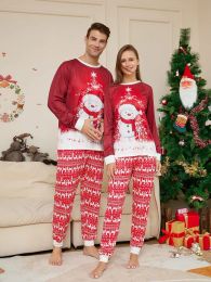 Familjsmatchande julpyjamas sätter ut tryckt toppar+byxor 2 st vuxna och barn pajamas xmas sömnkläder baby pojkar flickor jumpsuit