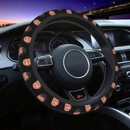 Steering Wheel Covers Hasbulla Fighting Anti-slip Cute Mini Khabib Blogger Car-styling Elastische Steering-Wheel Accessories