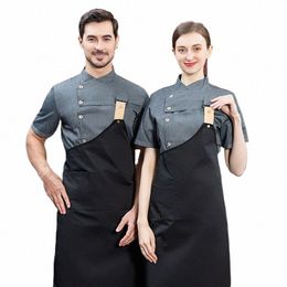 chef Jacket Apr Set for Men Women Kitchen Bakery Chef Blouse Apr Uniform Restaurant Cafe Waiter Waitr Uniform Coat h3Sn#