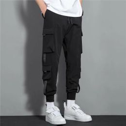 New Hip Hop Joggers Cargo Hosen Männer Harem Hosen Mehrfach-Pocket-Ribbons Mann Jogginghose Streetwear Freizeithosen Herren Jogginghosen Jogginghosen