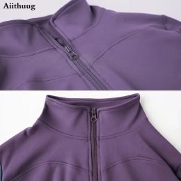 Aiithuug Женская Slim Fit Легкие куртки Женская полная йога спортивная куртка для йоги с отверстиями для тренировок для тренировки