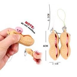 Fidget Toys Decompression Edamame Toys Squishy Squeeze Peas Beans Keychain Cute Stress Adult Toy Key chain Peanut Decoration