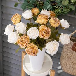 Decorative Flowers Simulate Focal Edge Rose Bedroom Flower Arrangement Valentine's Day Gifts Wedding Parties Home Decorations Artificial