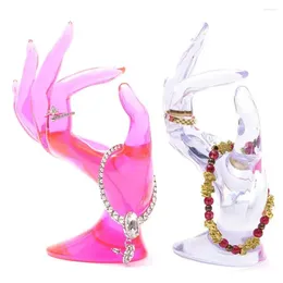 Decorative Plates Model Art Jewelry Display Stand Creative Simulation OK Hand Ring Ornaments Plastic Props Home