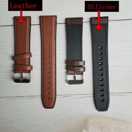 Silicone + Leather strap For Fossil Gen 5 Carlyle HR Julianna HR Band for Fossil Sport 43mm / Q Explorist HR Gen 4 Belt Band