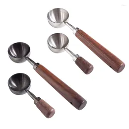 Coffee Scoops L69A Walnut Handle Spoon Tablespoon Stainless Steel Baking Measuring