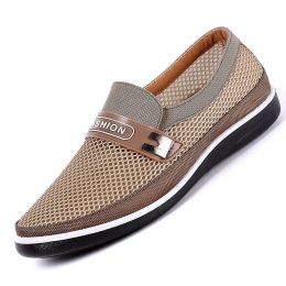 Boots 2021 New Summer Mesh Shoes Men SlipOn Flat Sapatos Hollow Out Comfortable Father Shoes Man Casual Moccasins Basic Espadrille