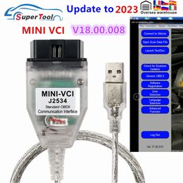 Newly Mini VCI V18.00.008 For-TOYOTA OBD2 Car Diagnostic Cable Mini VCI J2534 FTDI FT232RL TIS Techstream Auto Cables Connectors