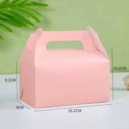 5/10/20pcs Kraft Paper Gift Box For Wedding Birthday Baptism Party Candy Pastry Cake Package Box Custom LOGO Foldable Child Box