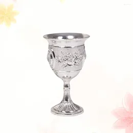Wine Glasses Vintage White Goblet Zinc Alloy Carved Embossed S Glass For Home Wedding Party Favors (