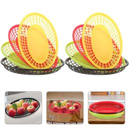 Dinnerware Sets 12 Pcs Veggie Tray French Fries Hamburger Basket Boat-shaped Storage Serving Plastic