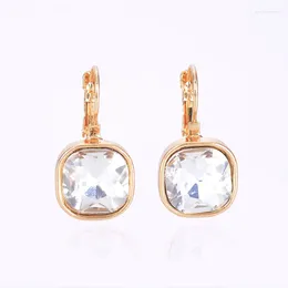 Stud Earrings Miasol Fashion Gold Colour Square Austrian Crystal Rhinestone Earring For Women Party Wedding Jewellery