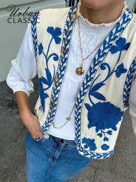 Vintage Floral Embroidery Cardigan Vest Women 2023 Summer New National Style Ladies Top Patchwork Casual WaistCoat For Female