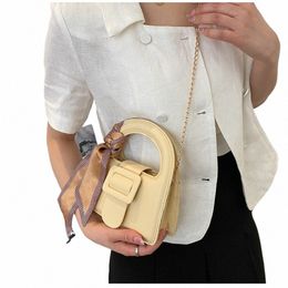 pu PU Leather Bag Simplicity With Scarves Solid Color Shoulder Crossbody Bag Hand Carry Small Bag R1kx#