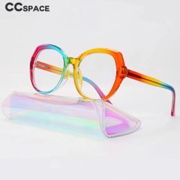 Custom Myopia Glasses Anti Blue Light Lens Women Dazzle Colour Rainbow Glasses with Rainbow Case High-Grade Glasses