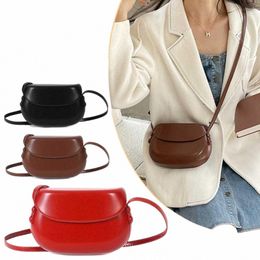 women Fi Shoulder Bag Large Capacity PU Saddle Bag Casual Satchel Bag Adjustable Strap Vintage Menger Chic Hobo G1q3#