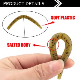 Spinpoler Senko Worm Bass Fishing Lure Soft Plastic Rubber Stick Bait With Salt For Wacky Rig Bass Lure Rig Saltwater Freshwater