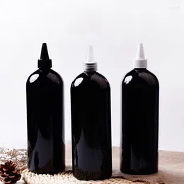 Storage Bottles 8pc 1000ml Black White Clear Round PET Plastic Bottle With Pointed Cap Shampoo Shower Gel Hand Soap 1L Large Capacity