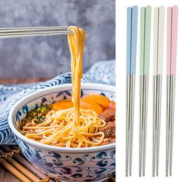 Chopsticks Stainless Steel Reusable Dishwasher Washable Non Slip Metal Square As A Gift Suitable For