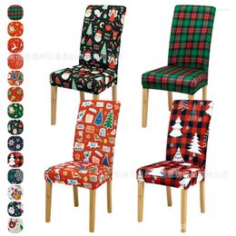 Chair Covers Christmas Cover Navidad Red Gift Elastic Seat Protector For Dining Room Kitchen Home Decor Festival Living