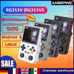 ANBERNIC RG353V RG353VS Android 11 Linux OS 3.5 INCH 640*480 HD Portable Handheld Game Console Built-in 20 Simulator 512G 80000