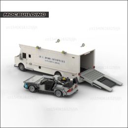 MOC Technology Bricks Time Machine and Doc Brown Van Building Block City Racing Car Creative Expert Model Toy Back to the Future