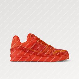 Explosion men's Women's Trainer Sneaker 1AC4UP Orange sparkling crystals exceptional interpretation icon vintage basketball Diamond gemstone Designer Fashion