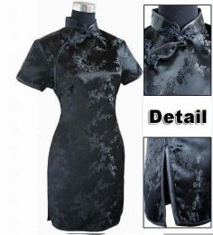 Basic Casual Dresses Bury Traditional Chinese Dress Mujer Vestido Womens Satin Mini Cheongsam Qipao S M L Xl Xxl Xxxl 4Xl 5Xl 6Xl J403 Dhcmn