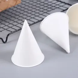 Disposable Cups Straws 200 Pcs Small Cone Water Portable Little Ice Cream Holders Snow Paper Jelly S