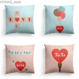 Pillow Lovers Love Decoration case Gifts Living Room Sofa Office Seat Cushion Cover Wedding Party Bedroom Home Y240401