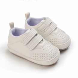 Spädbarn baby pojkar flickor pu läder andningsbara sneakers skor antisläka mjuk gummi sulad vårhöst småbarn baby första vandrare
