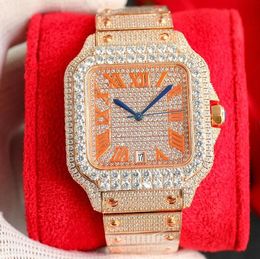 2024 QC Handmade Diamond Watch Mens Automatic Mechanical 8215 Movement Designer Watches 40mm Sapphire With Diamond-studded Steel Bracelet Women Wristwatch