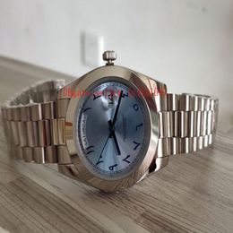 new Luxury Watches 228206 Platinum 40mm Day-Date 218206 Ice Blue Arabic Rare Dial Automatic Fashion Men's Watch Folding mecha335u