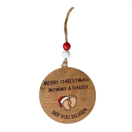 Party Decoration Christmas Hanging Wooden Sign With Ropes For Xmas Tree Polished Surface Easily Instal Exquisite Durable