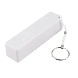 Spoons Portable External Power Bank Battery Charger 18650 With Keychain (Without Battery) (White)