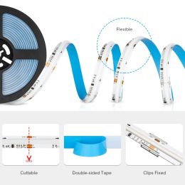 FCOB LED Light Strip Pixel Addressable 630 720 LEDs RGB Dream Full Colour 12mm DC12V 24V WS2812B High Density Flexible COB Lights