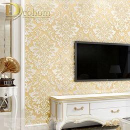 Grey Sliver Embossed Damask Wallpaper Bedroom Living room Background Floral Pattern 3D Textured Wall Paper Home Decor 10M Roll